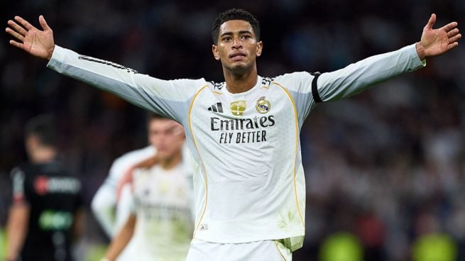 Jude Bellingham celebrando un gol con el Real Madrid. (Getty Images)