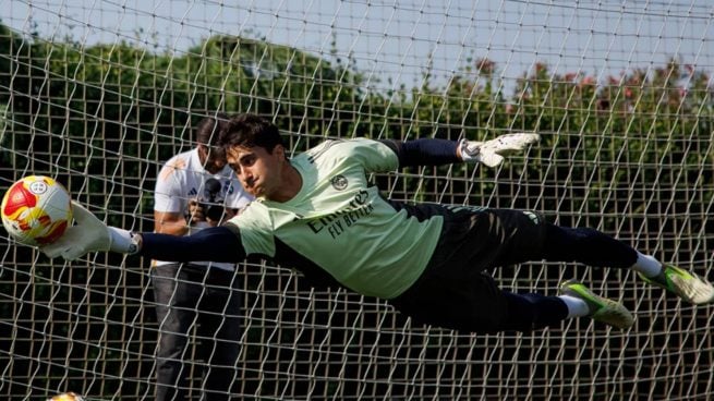 Javi Navarro durante un entrenamiento