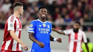 Vinicius, tras una acción en la que arañó el gol. (EP)