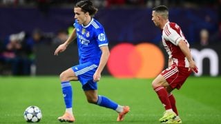 Álvaro Carreras, en el Olympiacos-Real Madrid. (Europa Press)