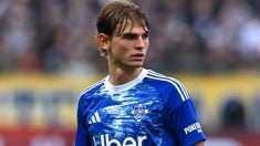 Nico Paz, en un partido con el Como. (Europa Press)