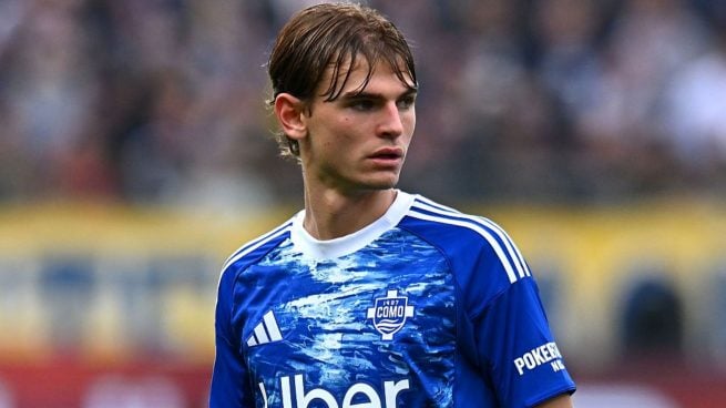 Nico Paz, en un partido con el Como. (Europa Press)