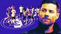 Xabi Alonso y los jugadores del Real Madrid.