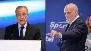 Montaje con imágenes de archivo de Florentino Pérez y Javier Tebas. (Getty)