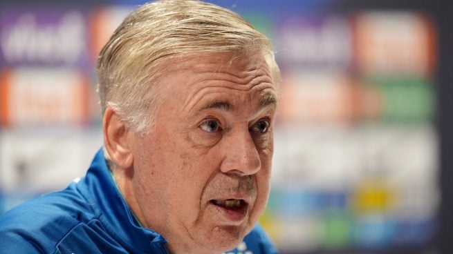 Ancelotti, en una rueda de prensa con Brasil. (Europa Press)
