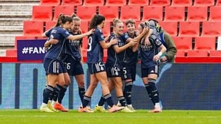 Las jugadoras del Real Madrid celebran el primer gol. (Granada CF)