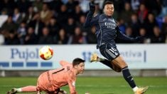 Kylian Mbappé, en el partido ante el Talavera. (Getty)
