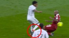 La entrada de Marcao a Rodrygo. (Movistar)