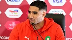 Achraf, durante una rueda de prensa con Marruecos en la Copa África. (EFE)Achraf, durante una rueda de prensa con Marruecos en la Copa África. (EFE)