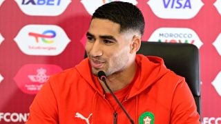 Achraf, durante una rueda de prensa con Marruecos en la Copa África. (EFE)Achraf, durante una rueda de prensa con Marruecos en la Copa África. (EFE)