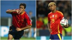 Raúl González y Lamine Yamal. (Getty)