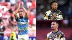 Carvajal, Militao y Tren con el Madrid. (Getty)