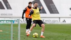 Carvajal se entrena en Valdebebas. (Realmadrid.com)