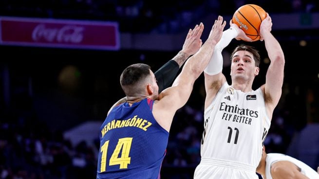 Mario Hezonja, jugador del Real Madrid, durante el Clásico.