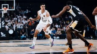 Abalde en el Maccabi-Real Madrid. (RM)