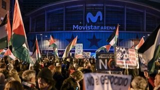 Imagen de la manifestación propalestina convocada por Podemos. (EFE)