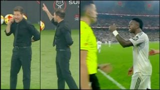 Secuencia del encontronazo entre Vinicius y Simeone.(Movistar)