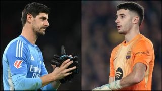 Joan García a la derecha y Courtois a la izquierda. (Getty)