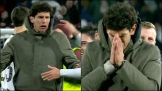 Jesús Vallejo celebrando la victoria del Albacete ante el Real Madrid.