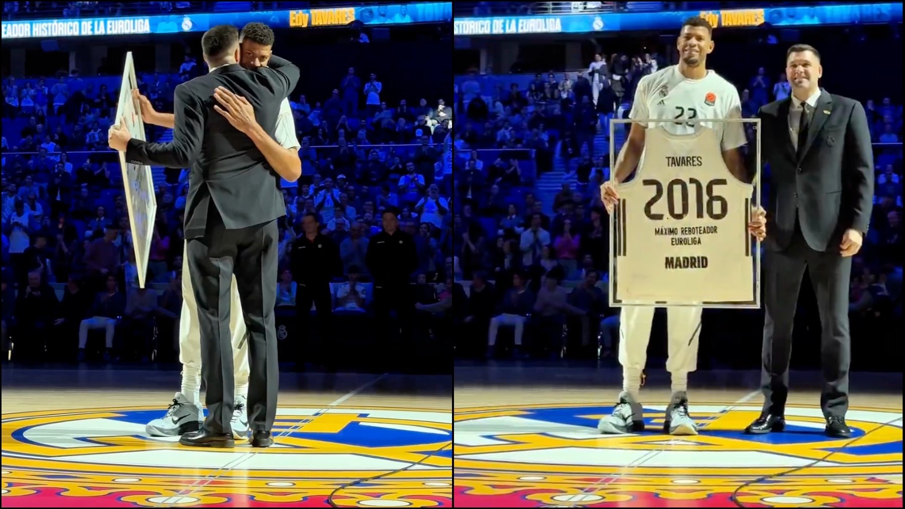 Así fue el emocionante homenaje a Tavares por su récord histórico en la Euroliga