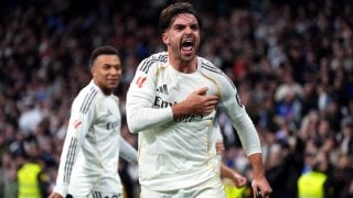 Asencio celebra su gol contra el Levante. (Getty)