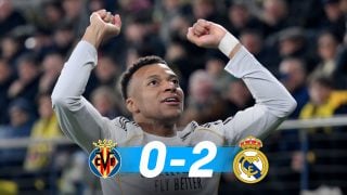 El Real Madrid venció 0-2 al Villarreal con doblete de Mbappé.