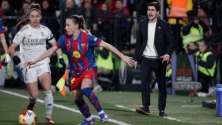 Pau Quesada, durante el Clásico. (EFE)