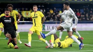 Mbappé, en la acción del gol contra el Villarreal. (Getty)