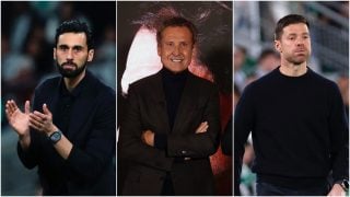 Álvaro Arbeloa, Jorge Valdano y Xabi Alonso. (EFE)