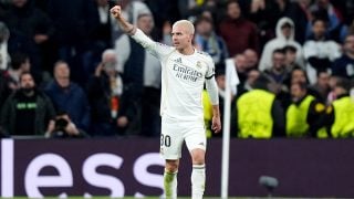 Franco Mastantuono, en el partido ante el Mónaco. (Getty)
