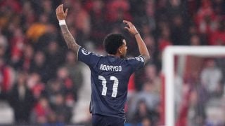 Rodrygo durante el Benfica-Real Madrid. (Getty)