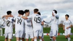Los jugadores del Real Madrid celebran un gol en la Youth League. (Real Madrid)
