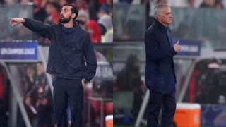 Álvaro Arbeloa y José Mourinho, durante el Benfica-Real Madrid. (Getty)
