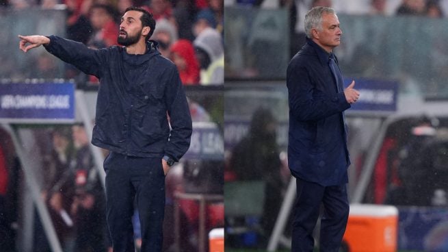 Álvaro Arbeloa y José Mourinho, durante el Benfica-Real Madrid.