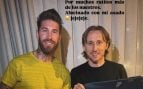 Sergio Ramos y Luka Modric comparten sus camisetas. (Instagram)