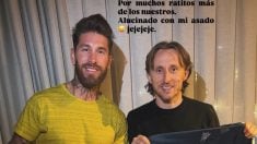 Sergio Ramos y Luka Modric comparten sus camisetas. (Instagram)