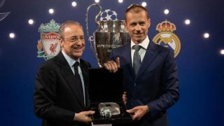 Florentino Pérez y Ceferin. (realmadrid.com)