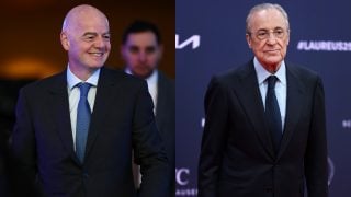 Gianni Infantino y Florentino Pérez. (Getty)