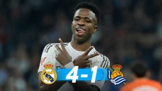 El Real Madrid ganó 4-1 a la Real Sociedad.