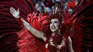 Virginia Fonseca, empresaria y pareja de Vinicius Junior, en el Carnaval de Río de Janeiro. (EFE)