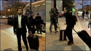 Llull y Scariolo a su llegada a Valencia.
