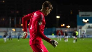 Fran González, durante el partido ante el Avilés. (Real Madrid)