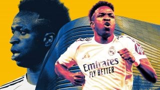 Vinicius y el Santiago Bernabéu.