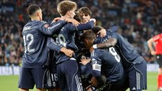 El Real Madrid celebra el gol de Valverde. (Getty)
