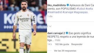 Dani Carvajal y su respuesta en redes sociales. (Getty e Instagram)