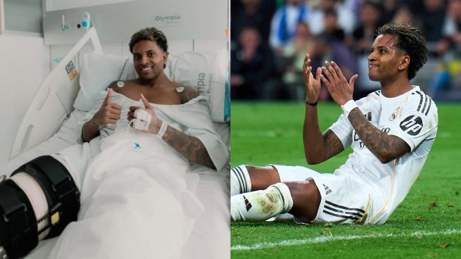 Rodrygo Goes, después de la operación y durante el partido ante el Getafe.