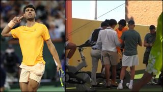 Carlos Alcaraz vio el Madrid-City antes de su partido frente a Ruud.