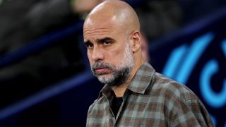 Guardiola, ante el Real Madrid en la Champions. (Getty)