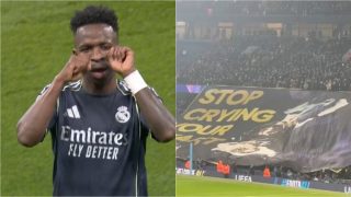 Vinicius y la pancarta de hace un año.