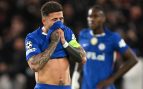 Enzo Fernández se lamenta durante el Chelsea 0-3 PSG de octavos de Champions.
